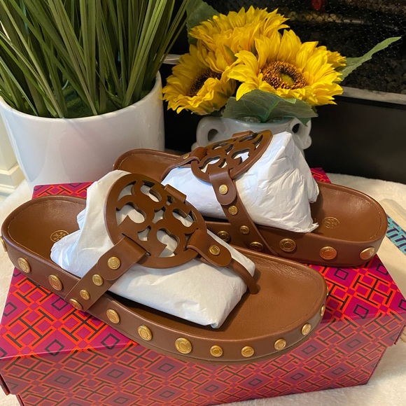 TORY BURCH MILLER CLOUD COIN THONG SANDALS - Picture 1 of 6